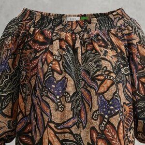 H&M Divided Off-the-Shoulder Print Blouse Women's Size 2